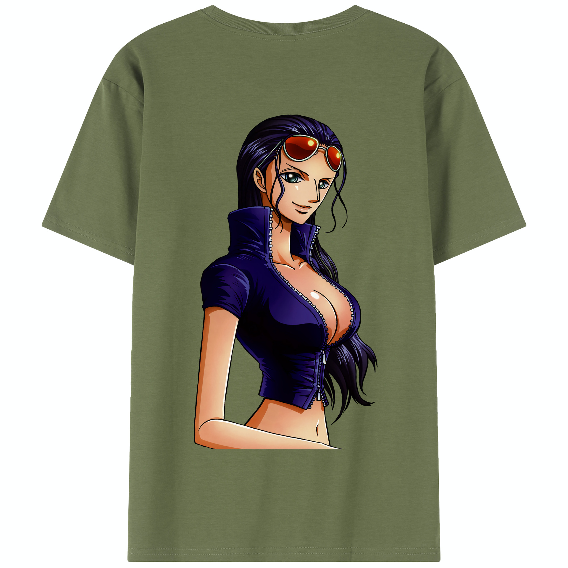 ワンピース ニコ・ロビン ONE PIECE Nico Robin 綿100％半袖Tシャツ（背面プリント）